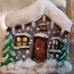Filzhaus,  Weihnachtsdeko, handgefilzt