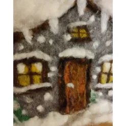 Filzhaus,  Weihnachtsdeko, handgefilzt