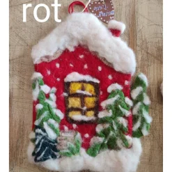 Filzhaus,  Weihnachtsdeko, handgefilzt