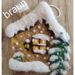 Filzhaus,  Weihnachtsdeko, handgefilzt