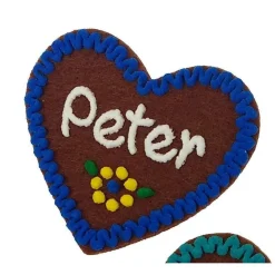 Filzherz Dirndl Accessoires mit Namen - Anstecker Namensschild für Volskfeste - Herz personalisiert Button Brosche