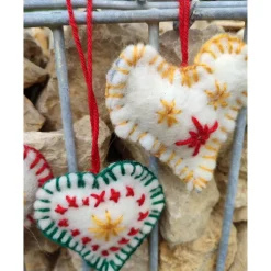 Filzherzen-Weihnachtsdeko-5 -Set