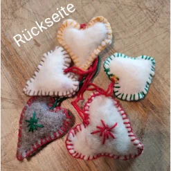 Filzherzen-Weihnachtsdeko-5 -Set