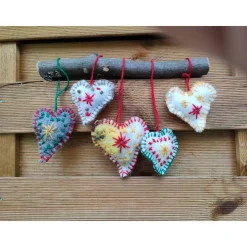 Filzherzen-Weihnachtsdeko-5 -Set