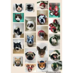 Filzkugel mit Tierporträt 3-D Porträt Tierabbildung