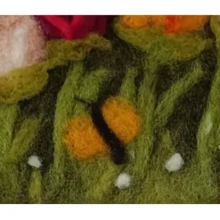 Filzkunst, Filzblumen, Osterbild, gefilzt im 3-D- Bilderrahmen