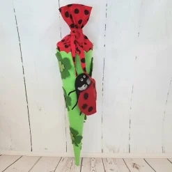 Filzschultüte Marienkäfer & Kleeblatt – Handgefilzt, 80 cm, Wolle, Einschulung
