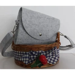 Filztasche Ella Bag in hellgrau * elegante Umhängetasche* Rohling