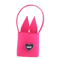 Filztasche mit Hasenohren und Hase personalisiert - Geschenk zu Ostern mit Name für Kinder - Filztasche in Filzherz