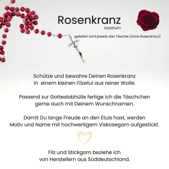 Filztäschchen NAME Rosenkranz personalisiert.  Farbwahl Rosenkranztasche