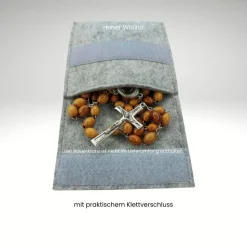 Filztäschchen Rosenkranz ICHTYS Fisch Filzetui Rosenkranztasche Farbwahl