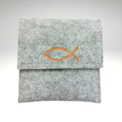 Filztäschchen Rosenkranz ICHTYS Fisch Filzetui Rosenkranztasche Farbwahl