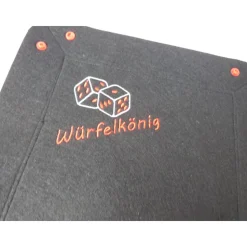 Filzunterlage für Würfelspiele – bestickt, schwarz, ca 19 x 19 cm Spielfläche Artikelnr. Fu 208