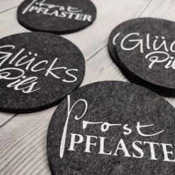 Filzuntersetzer 10 x 10 cm, Plott mit Flexfolie