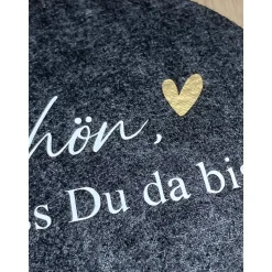 Filzuntersetzer als Gastgeschenke für Hochzeit Feier, Schön, dass du da bist! wieder verwendbares Geschenk für JGA Gebur