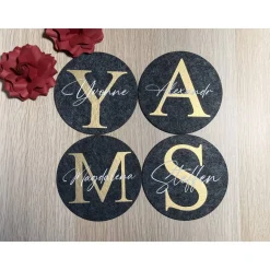 Filzuntersetzer personalisiert mit Namen Filz Untersetzer wieder verwendbare Gastgeschenke für Hochzeit Konfirmation