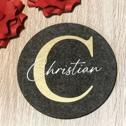 Filzuntersetzer personalisiert mit Namen Filz Untersetzer wieder verwendbare Gastgeschenke für Hochzeit Konfirmation