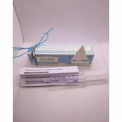 Finanzspritze mit Karte zur Kommunion - für Jungs, Geldgeschenk mal anders