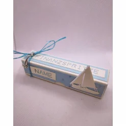 Finanzspritze mit Karte zur Kommunion - für Jungs, Geldgeschenk mal anders