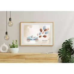 Fingerabdruck Gästebuchposter Gästebuch Jungen Luftballon Auto, Babyparty Erinnerung, Digital Download, PDF