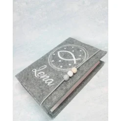 Fisch im Kreis Gotteslobhülle Gebetbuch Hülle Geschenk Kommunion Firmung Geschenkidee Gott Kirche religiös personalisier