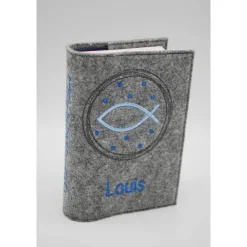 Fisch im Kreis Gotteslobhülle Gebetbuch Hülle Geschenk Kommunion Firmung Geschenkidee Gott Kirche religiös personalisier