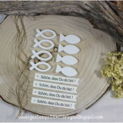 Fische Deko 4er Set (8 Fische) Raysin Tischdekoration Konfirmation, Kommunion, Firmung, Jugendweihe, Taufe, Gastgeschenk