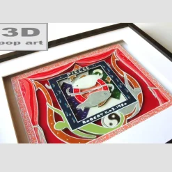 Fische Sternzeichen gerahmt personalisiert mit Name und Geburtsdatum Text 3D pop art mixed media Bild Geschenk Geburtstag