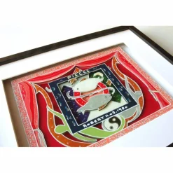 Fische Sternzeichen gerahmt personalisiert mit Name und Geburtsdatum Text 3D pop art mixed media Bild Geschenk Geburtstag