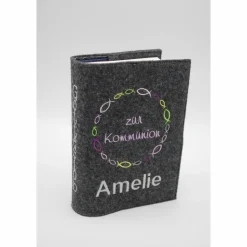 Fischkreis Gebetbuch Hülle Geschenk Kommunion Firmung Rosenkranz religiös personalisier