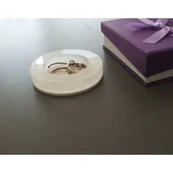 Flache Mini-Ablageschale / Ring-Schale - transparente Optik, ideales Geschenk zur Hochzeit, Verlobung oder Valentin