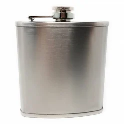 Flachmann Edelstahl 180 ml + Hülle bestickt mit Hirsch aus Wollfilz + Leder inkl. Geschenkbox - Farbauswahl