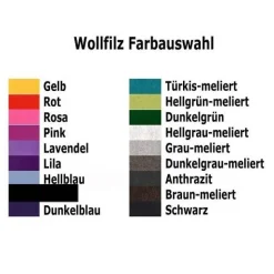 Flachmann Edelstahl 180 ml + Hülle bestickt mit Highlandrind aus Wollfilz + Leder inkl. Geschenkbox - Farbauswahl