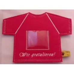 Flaschen Shirt Wir gratulieren – Personalisiertes Geschenk für Piccolos, Miniweinflaschen