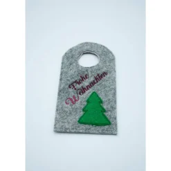 Flaschenanhänger Filz Geschenk Weihnachten Sylvester edel Deko Frohe Weihnachten Geschenkidee Geburtstag Feier Sekt Wein