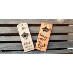 Flaschenöffner aus Vollholz zur Wandbefestigung