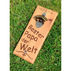 Flaschenöffner aus Vollholz zur Wandbefestigung