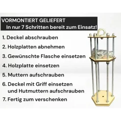 Flaschenkäfig DIY-Bausatz | Lustiges Geschenk für Männer & Frauen | Geburtstag, Party, Mitbringsel | Für 0,7L Flaschen