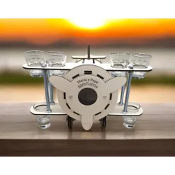 Flaschenkäfig Flugzeug – Originelles Männergeschenk personalisierbar, Schnapsflieger für 0,7l Flaschen