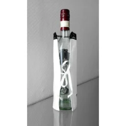 Flaschenmanschette Flaschenetikett Junge Engel Skull GESTICKT Leinen