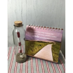 Flaschenpost, Leuchtturm in der Flasche, Leuchtturm, rot, weiß, Küstendeko