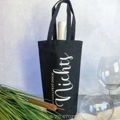 Flaschentasche Baumwolle – nachhaltige Geschenkverpackung für Wein & Sekt | wiederverwendbar, Geburtstag