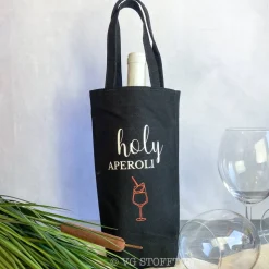 Flaschentasche Baumwolle – nachhaltige Geschenkverpackung für Wein & Sekt | wiederverwendbar, Geburtstag