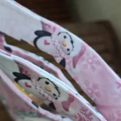 Flaschentasche 38x10x8 cm – Geschenktasche Flaschenbeutel mit Pinguin Motiv