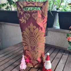 Flaschentasche 38x10x8 cm – Geschenktasche Flaschenbeutel glänzend Rot mit Velour Motiv