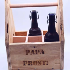 Flaschenträger aus Holz | Männerhandtasche | Geschenk für Männer  | Vatertagsgeschenk | Geschenk Gartenparty| Bierträger