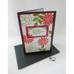 Florale Glückwunschkarte zum Geburtstag  mit Grusstext Handgefertigt mit Stampin'Up Produkten und anderen Unikat