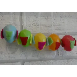 fünf Küken mit Kulleraugen (bunt) zum Aufhängen