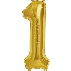 Folienballon Zahl 1 goldfarben 36 cm