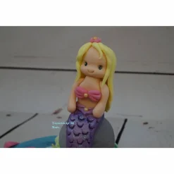 Fondant , Tortendeko , Taufe , Geburtstag ,Geburt Tortentopper Mermaid Meerjungfrau Nixe